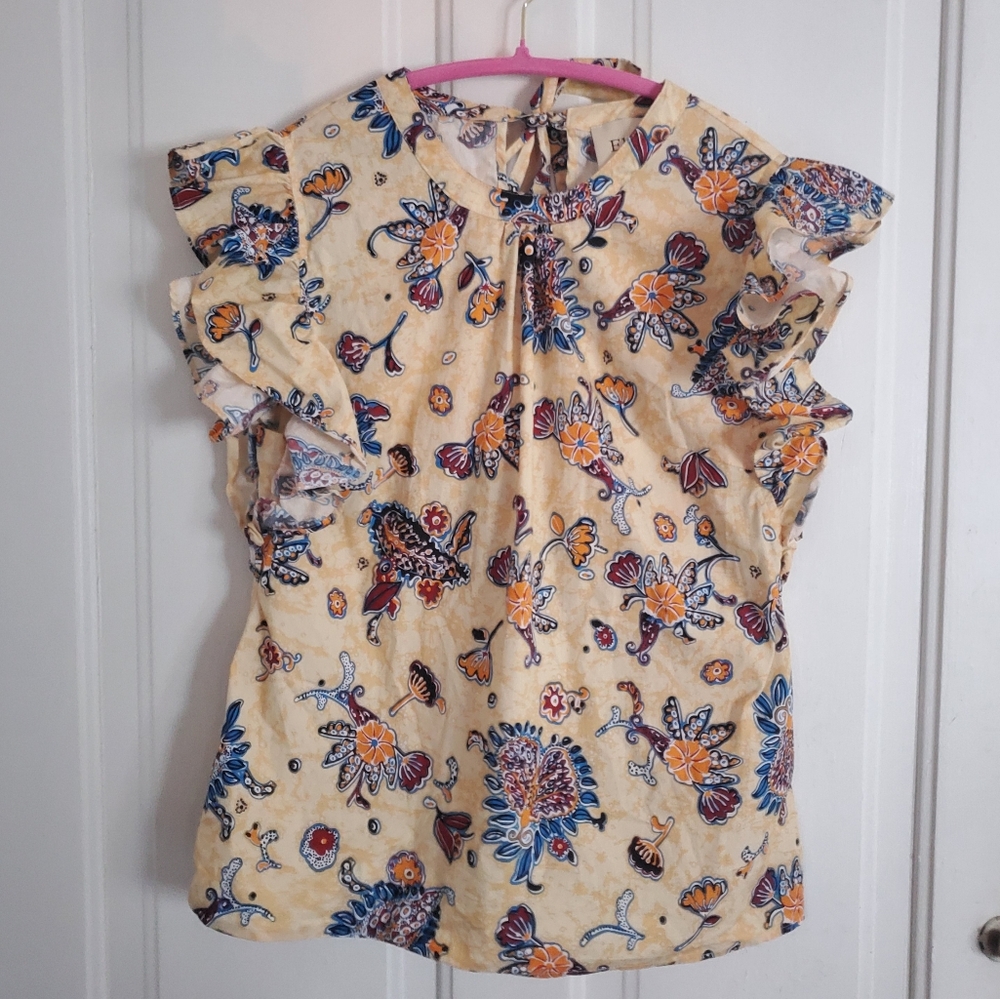Elie. Elie Tahari Flutter Sleeve Top